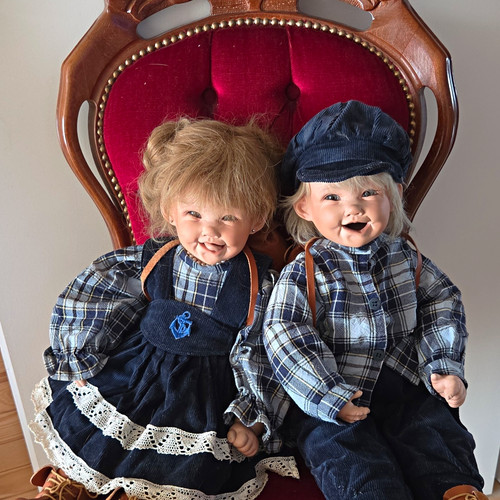 Babypuppe set blaue augen - 2x,
